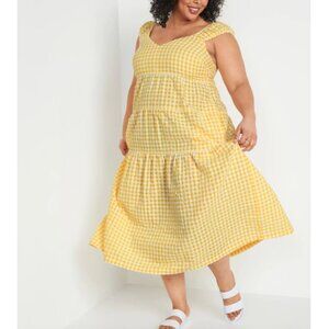 Old Navy Women's Tiered Seersucker All-Day Dress Summer Vacation - XL